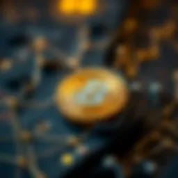 Visual representation of blockchain technology in finance