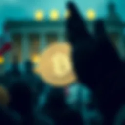 Symbolic representation of a cryptocurrency coin linked to political themes